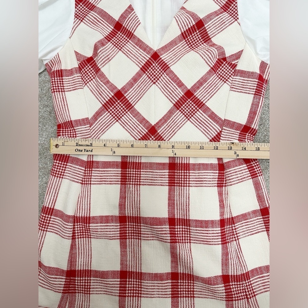 Tanya Taylor Gemma Dress Plaid w Flounce hem & Blouson sleeve - size 6 - NWT - Picture 7 of 16